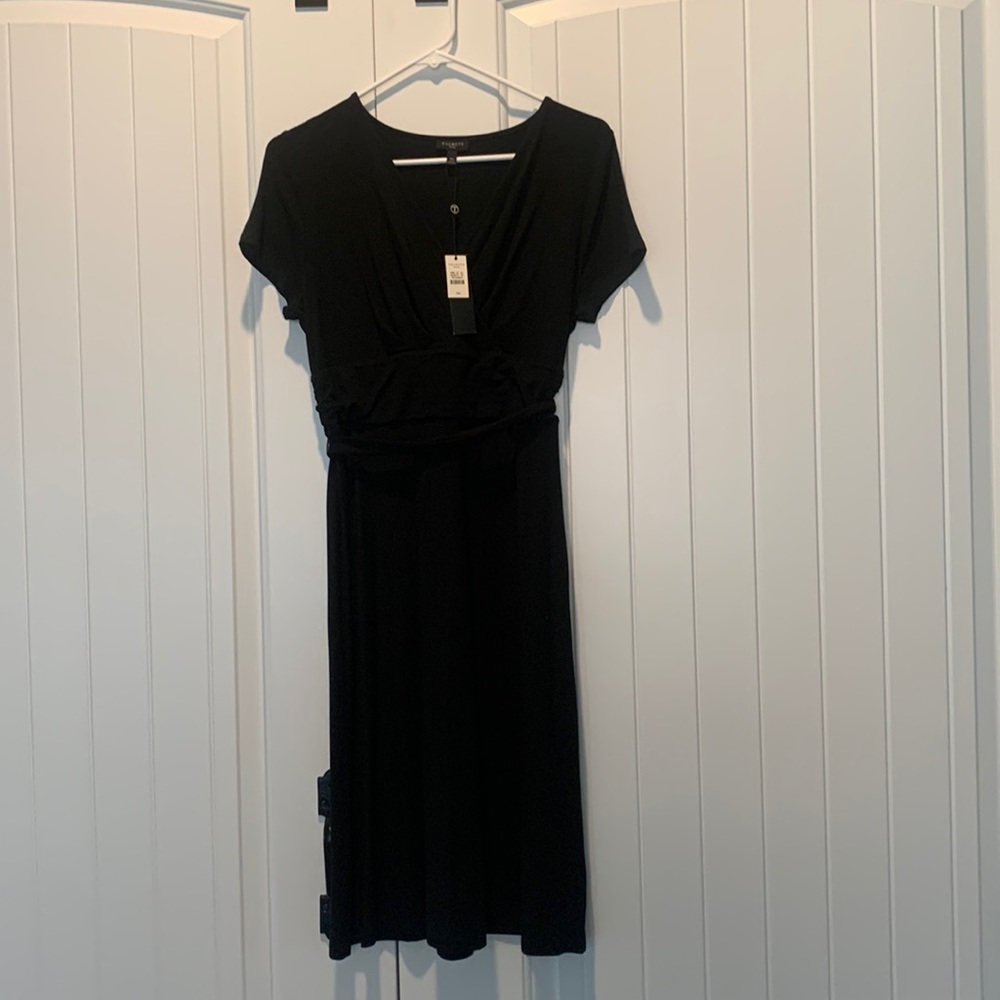Talbots Petites black faux wrap dress M